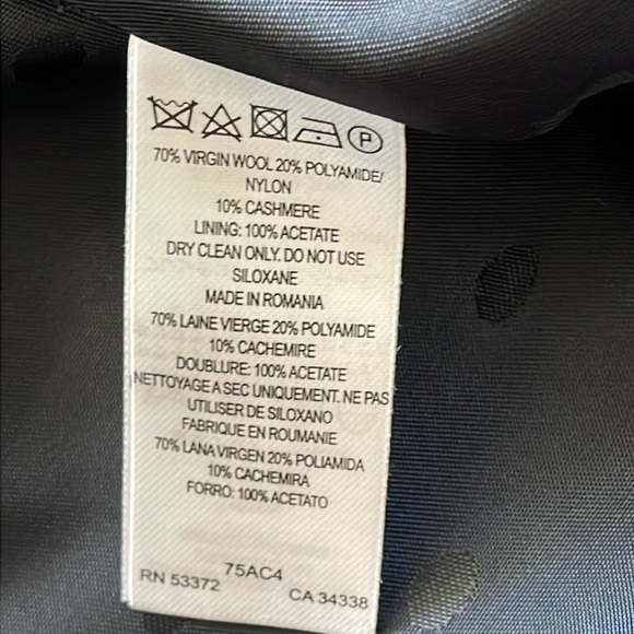 French Connection wool navy coat/jacket with black piping - Picture 14 of 17